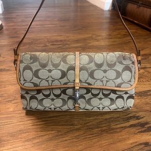 Coach Tan and Brown Shoulder Bag